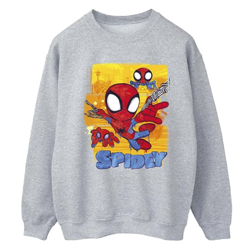 Spidey And His Amazing Friends Flying Sweatshirt Damen Grau L von MARVEL