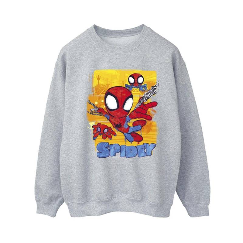 Spidey And His Amazing Friends Flying Sweatshirt Damen Grau M von MARVEL