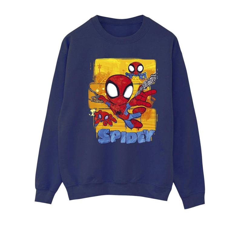 Spidey And His Amazing Friends Flying Sweatshirt Damen Marine L von MARVEL