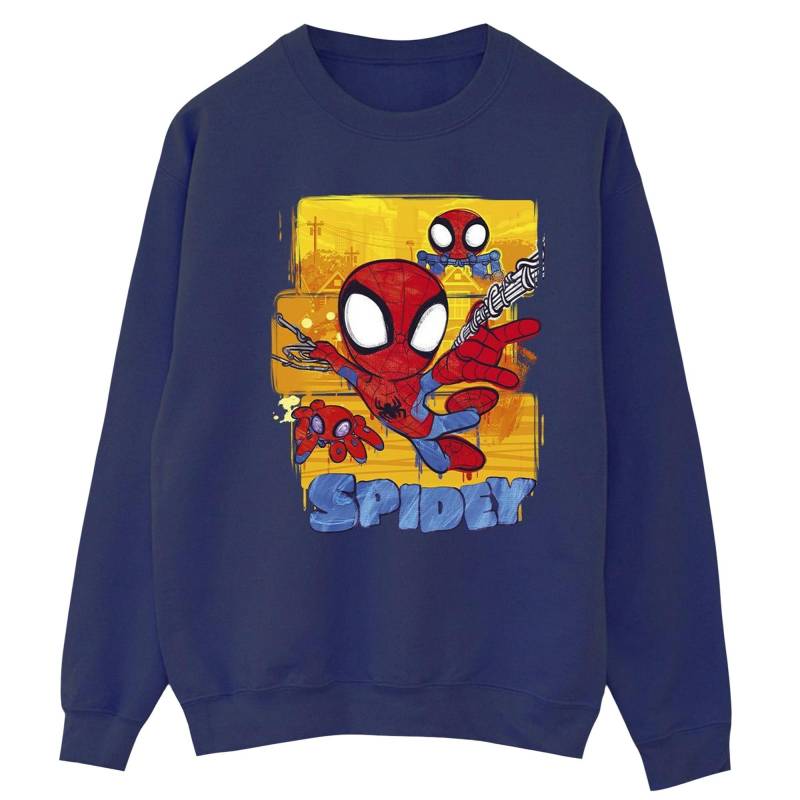 Spidey And His Amazing Friends Flying Sweatshirt Damen Marine XL von MARVEL