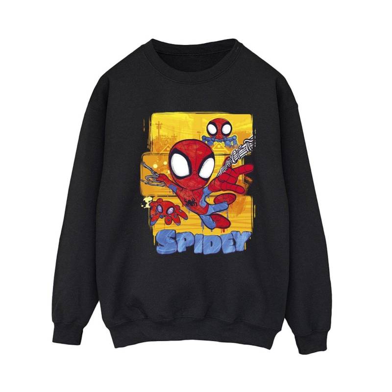 Spidey And His Amazing Friends Flying Sweatshirt Damen Schwarz L von MARVEL