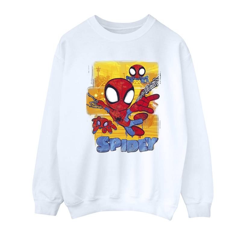 Spidey And His Amazing Friends Flying Sweatshirt Damen Weiss L von MARVEL