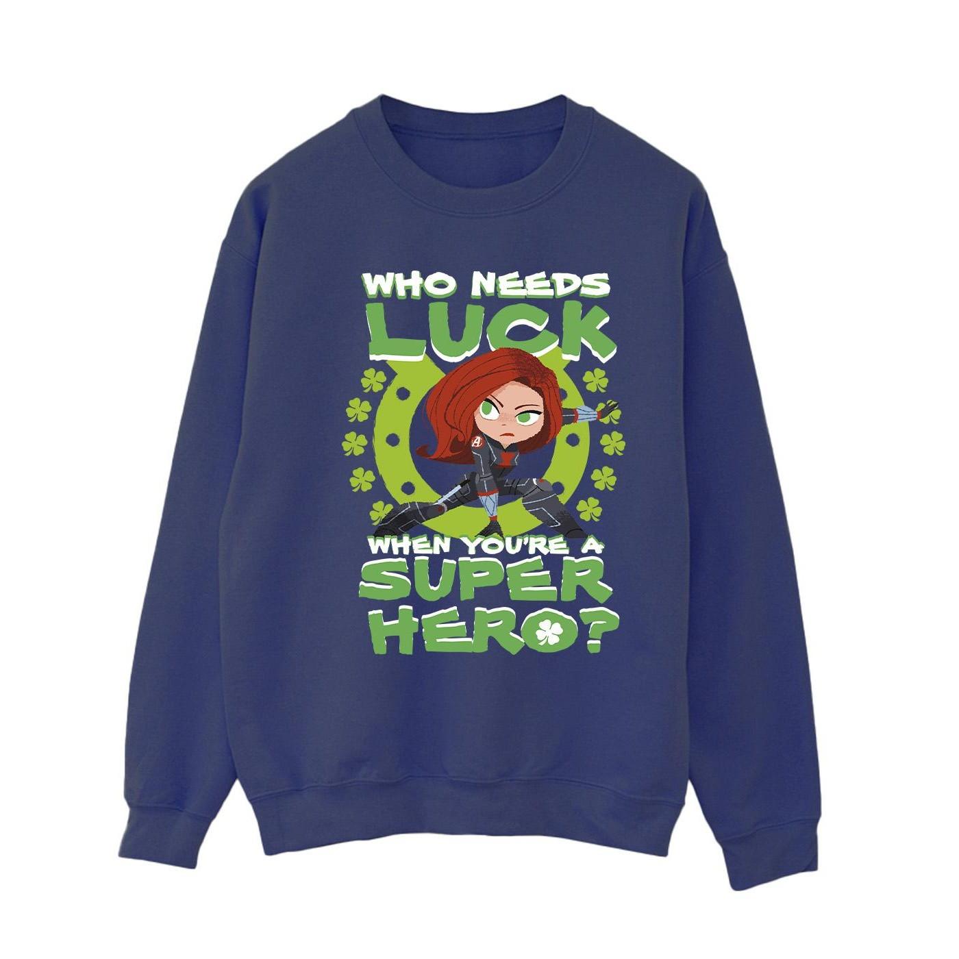 St Patrick's Day Black Widow Luck Sweatshirt Damen Marine L von MARVEL