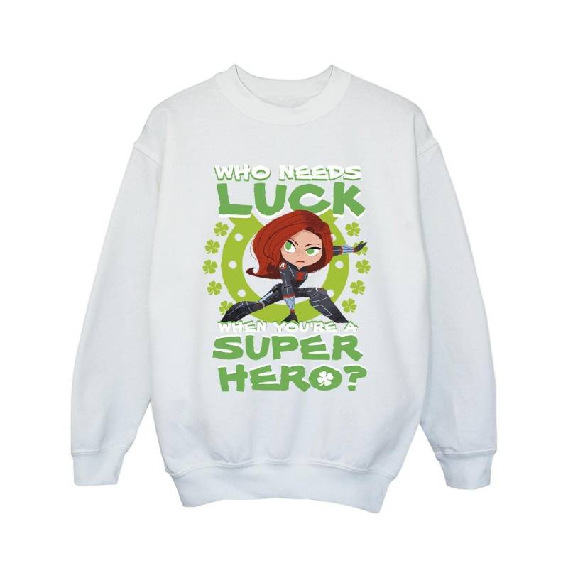 St Patrick's Day Black Widow Luck Sweatshirt Mädchen Weiss 152-158 von MARVEL