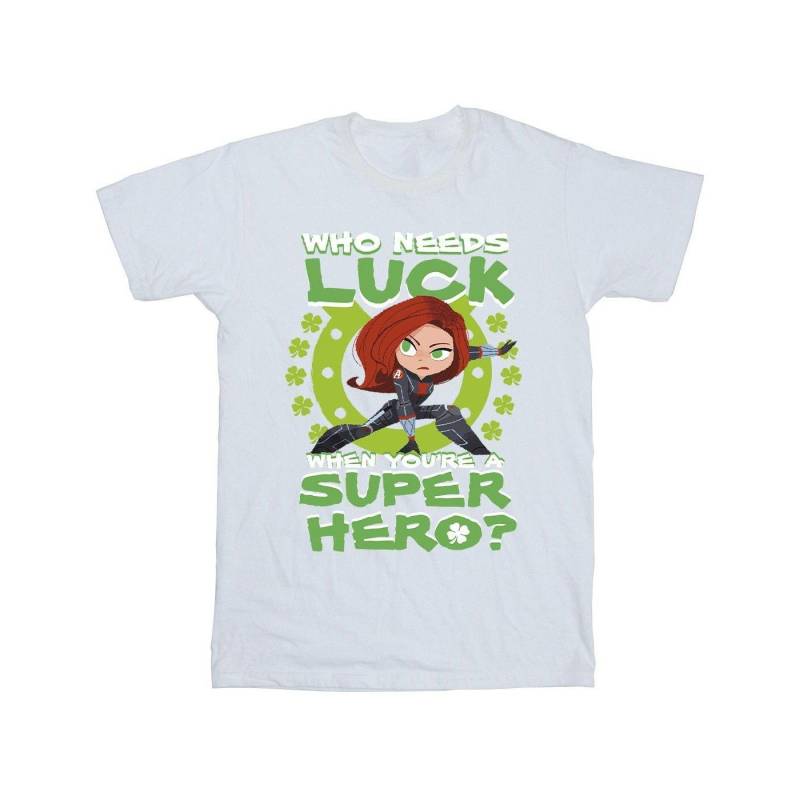 St Patrick's Day Black Widow Luck Tshirt Herren Weiss 3XL von MARVEL