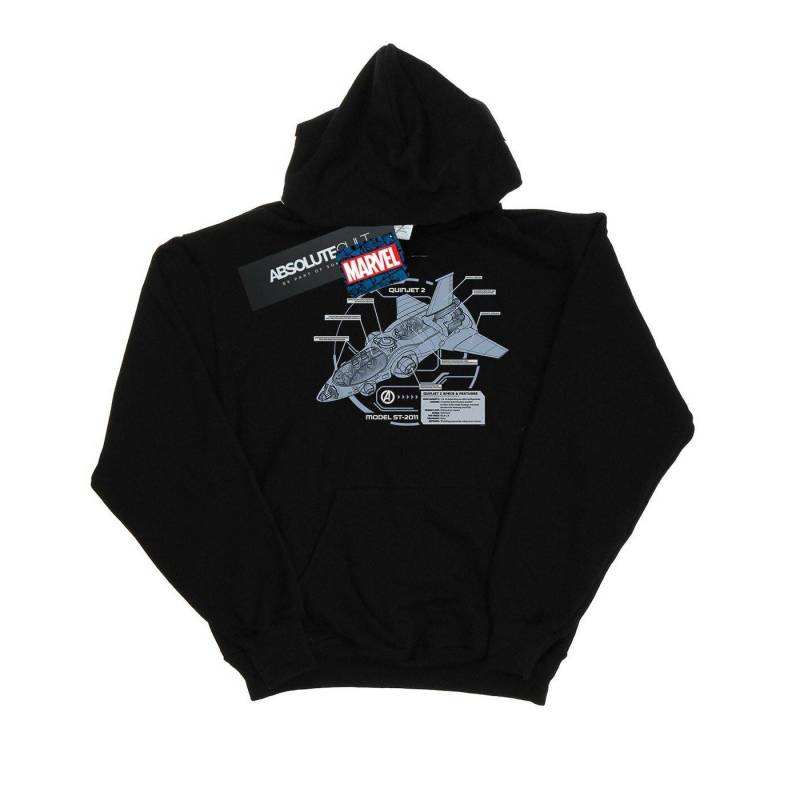 The Avengers Quinjet Breakdown Kapuzenpullover Damen Schwarz M von MARVEL