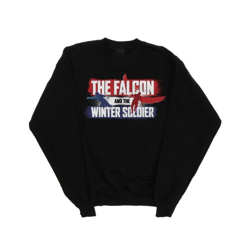 The Falcon And The Winter Soldier Action Logo Sweatshirt Jungen Schwarz 152-158 von MARVEL