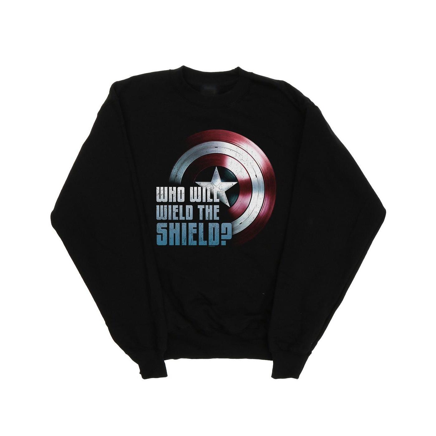 The Falcon And The Winter Soldier Wield The Shield Sweatshirt Jungen Schwarz 116 von MARVEL