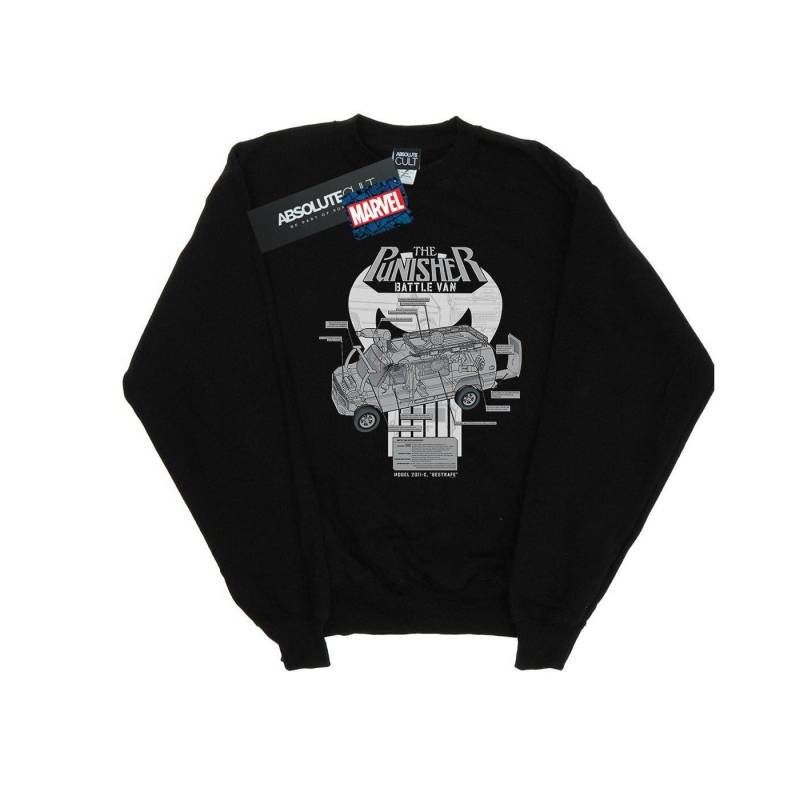 The Punisher Battle Van Breakdown Sweatshirt Mädchen Schwarz 128 von MARVEL