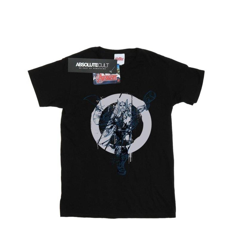 Thor Circle Tshirt Damen Schwarz S von MARVEL