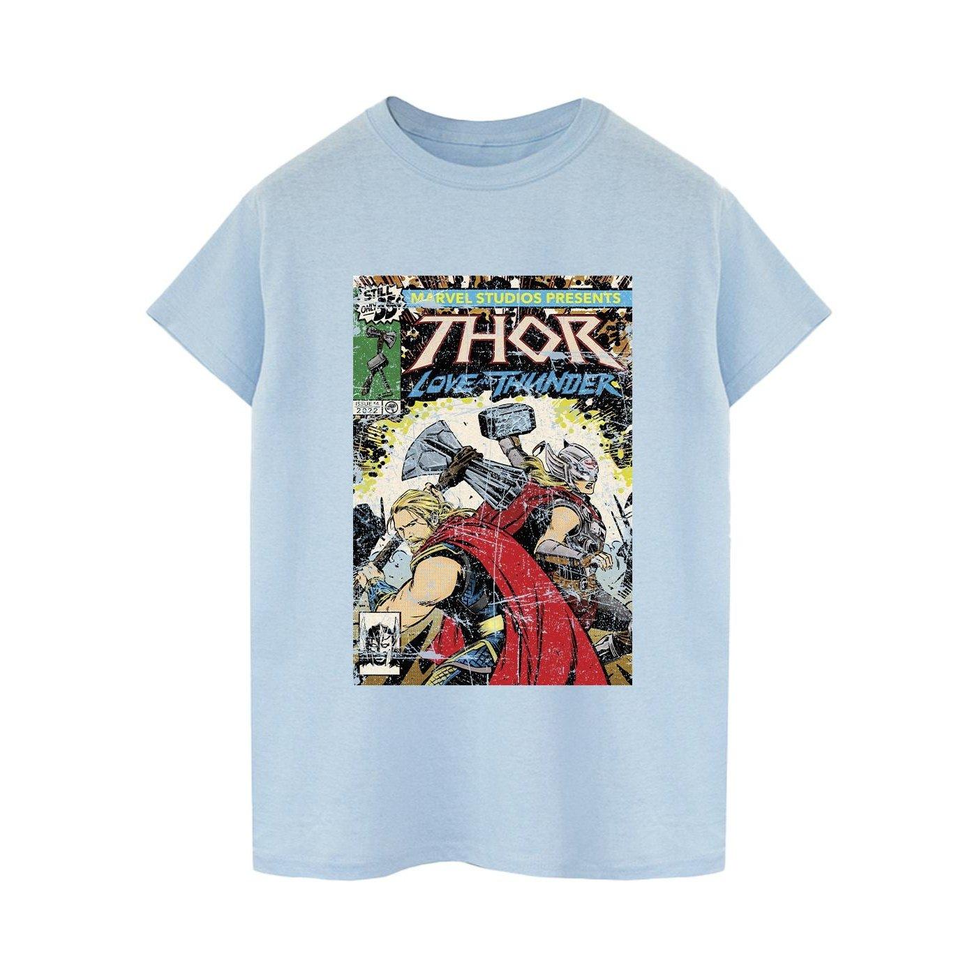 Thor Love And Thunder Vintage Poster Tshirt Damen Blau L von MARVEL