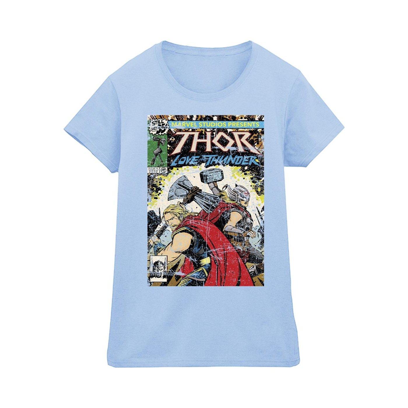 Thor Love And Thunder Vintage Poster Tshirt Damen Blau XL von MARVEL