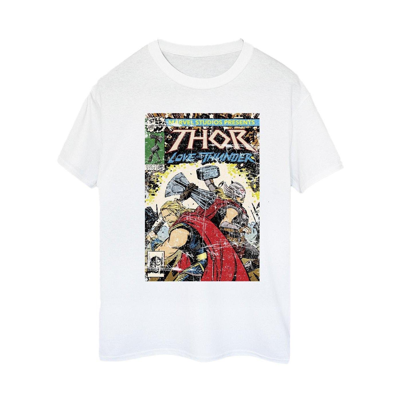 Thor Love And Thunder Vintage Poster Tshirt Damen Weiss 3XL von MARVEL