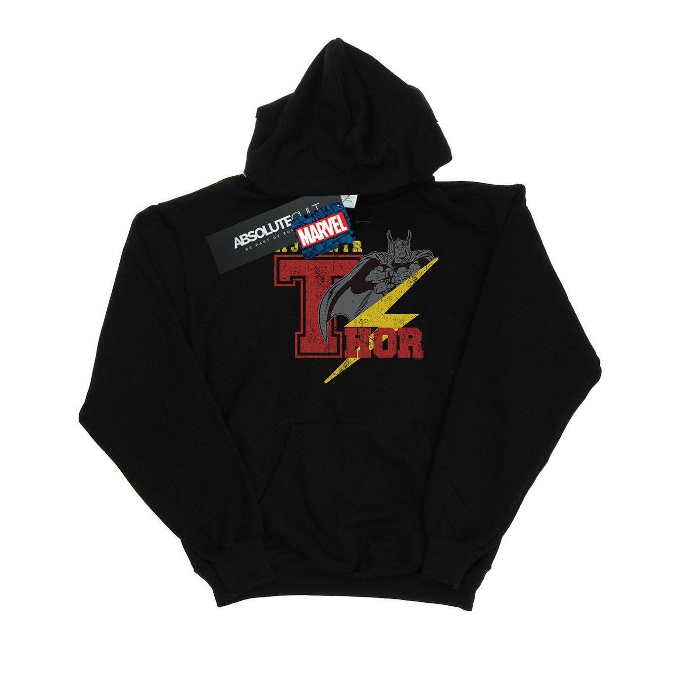 Thor Mjolnir Kapuzenpullover Mädchen Schwarz 116 von MARVEL