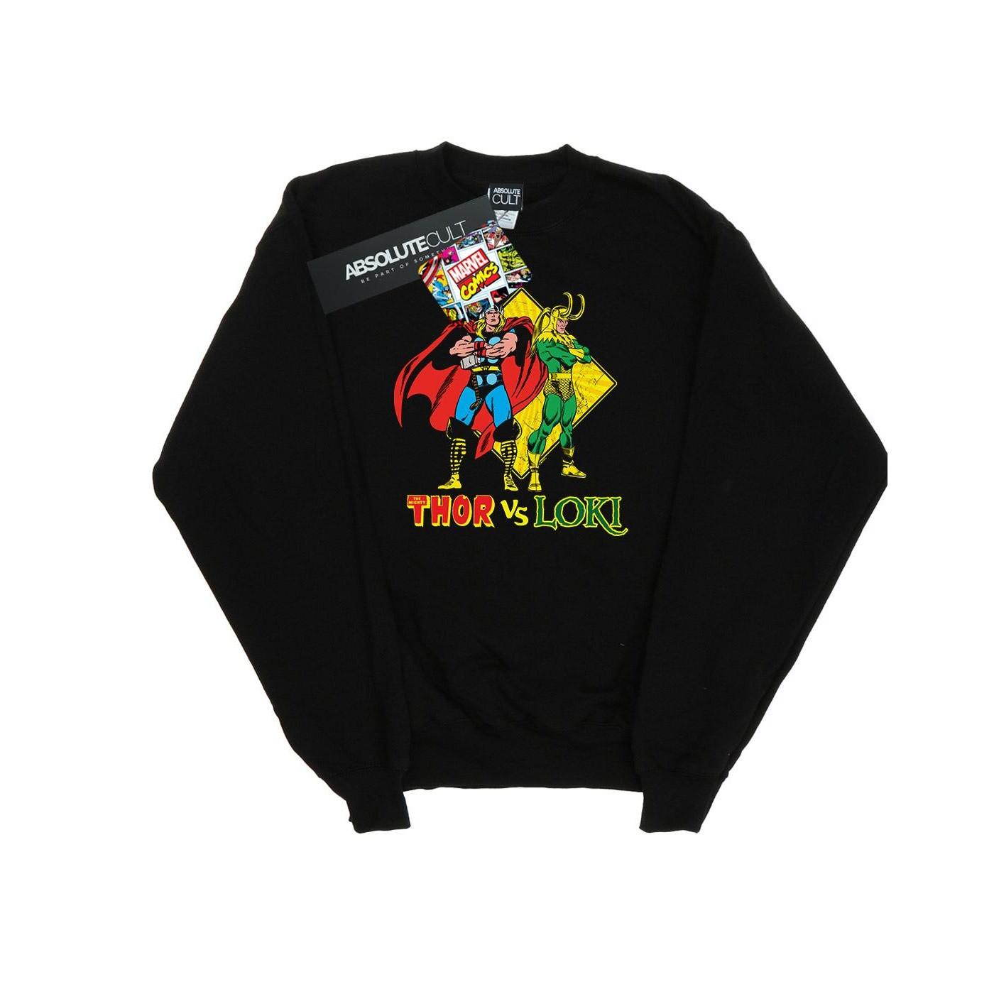 Thor Vs Loki Sweatshirt Jungen Schwarz 116 von MARVEL