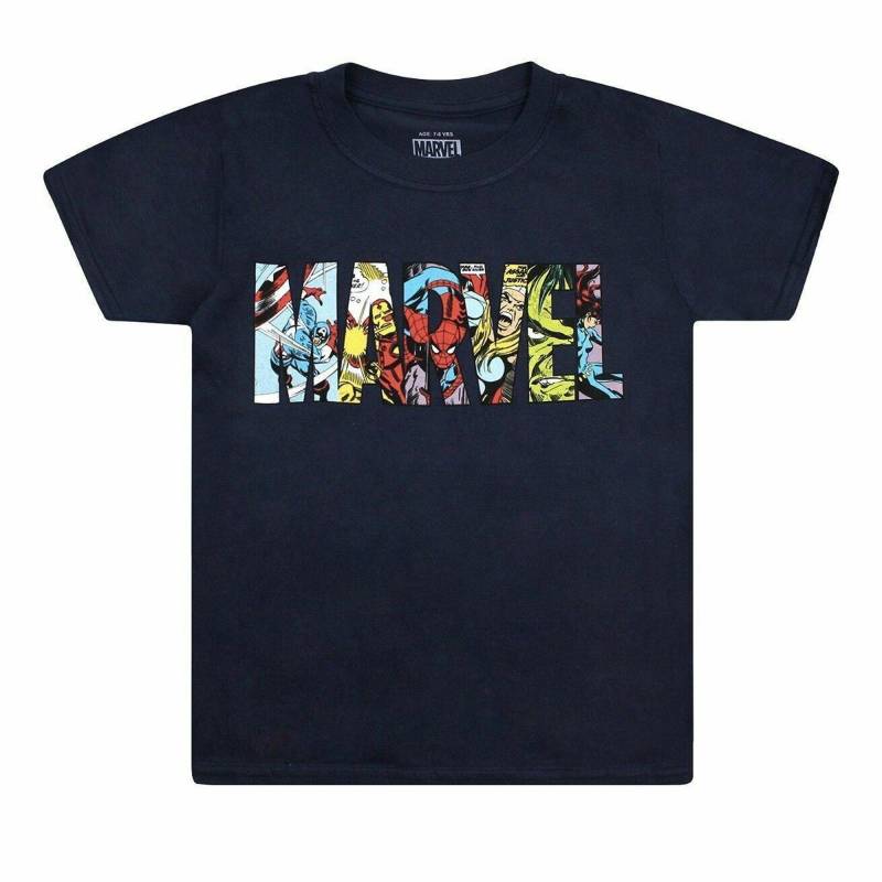 Tshirt Logo Jungen Marine 128 von MARVEL