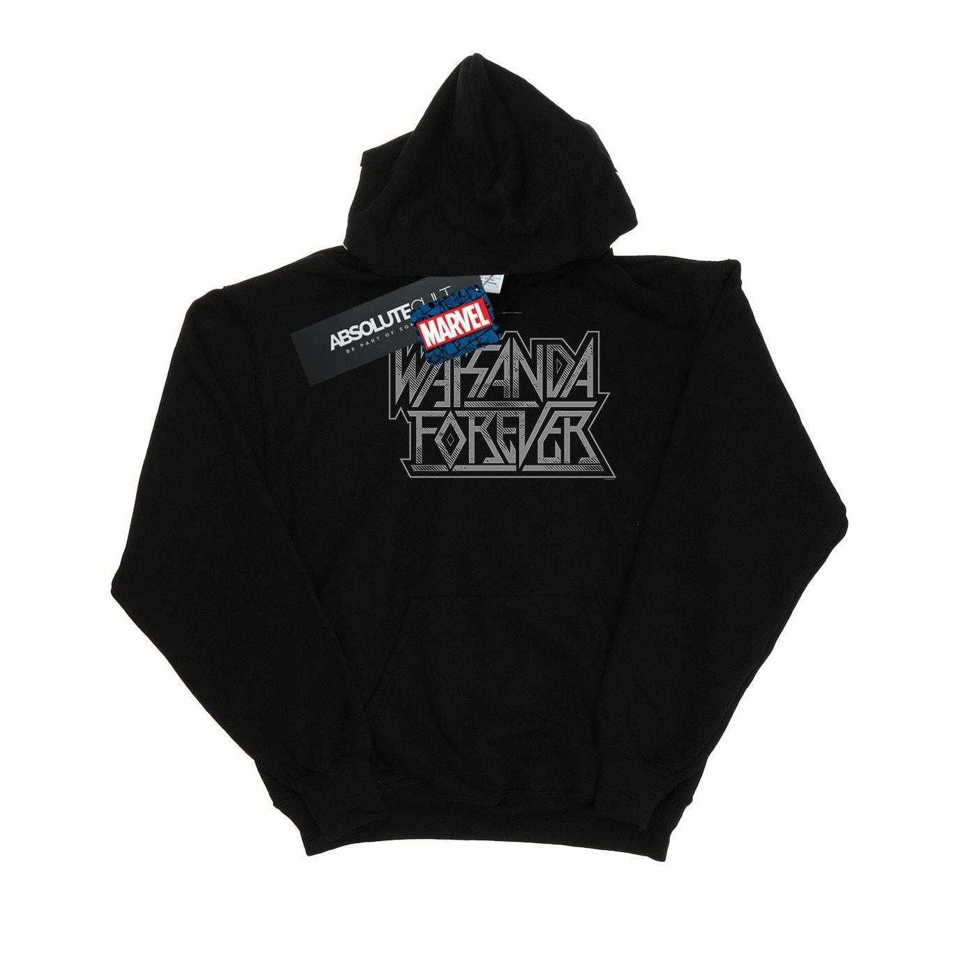 Wakanda Forever Logo Kapuzenpullover Mädchen Schwarz 116 von MARVEL