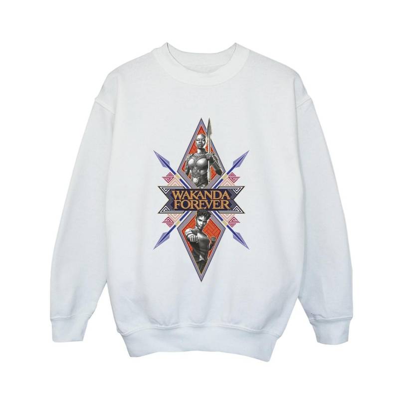 Wakanda Forever Tribal Spear Chest Sweatshirt Jungen Weiss 104 von MARVEL