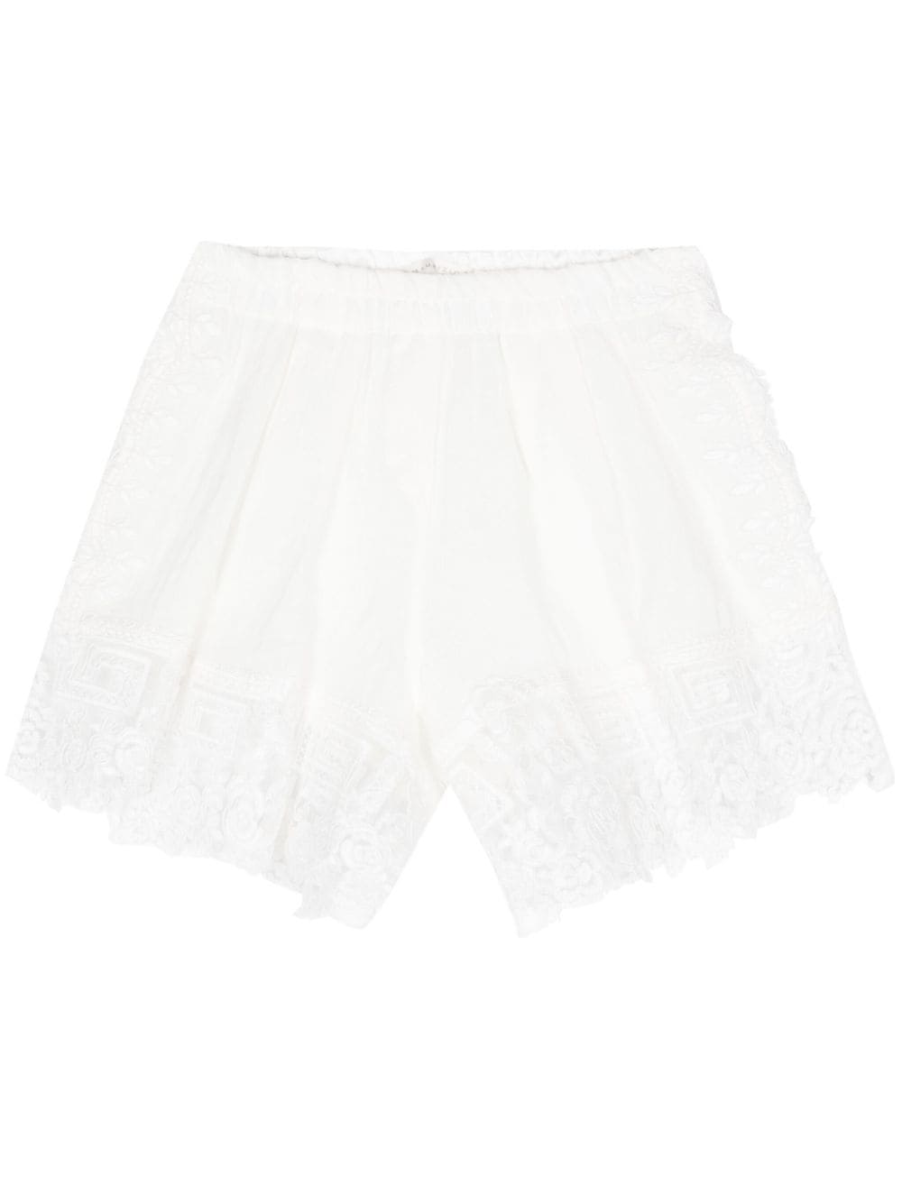 MAURIZIO MYKONOS corded-lace linen blend shorts - White von MAURIZIO MYKONOS