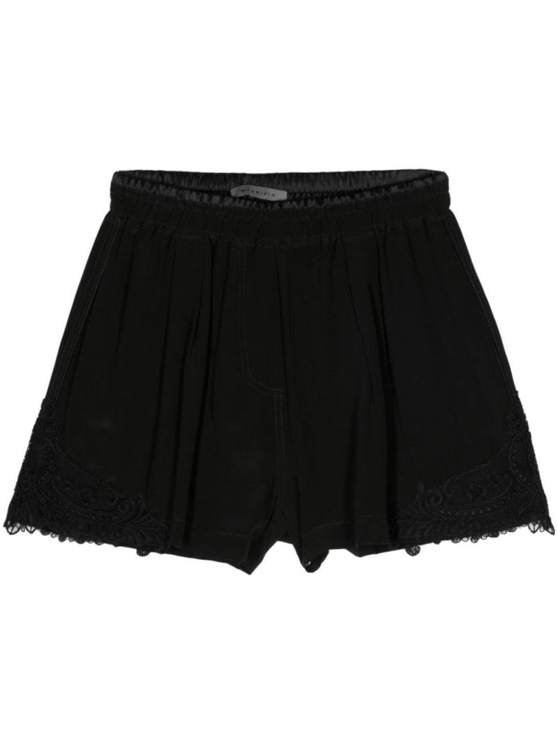 MAURIZIO MYKONOS corded-lace silk blend shorts - Black von MAURIZIO MYKONOS