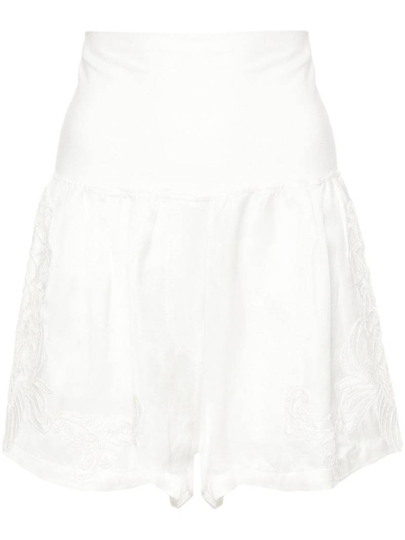 MAURIZIO MYKONOS lace-panelling shorts - White von MAURIZIO MYKONOS