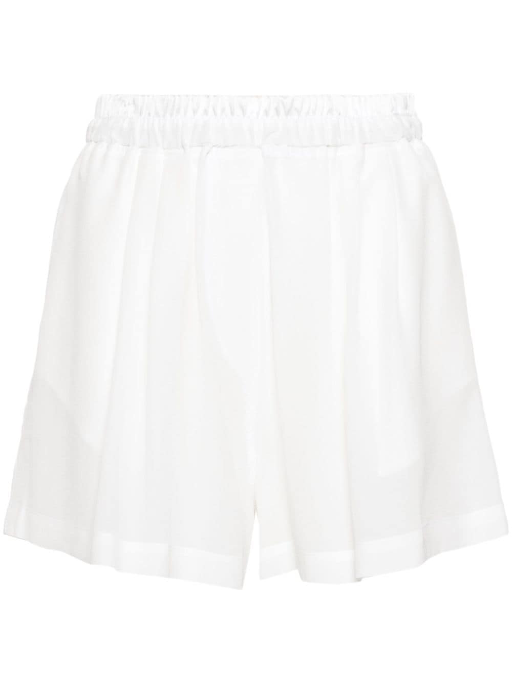 MAURIZIO MYKONOS semi-sheer silk shorts - White von MAURIZIO MYKONOS