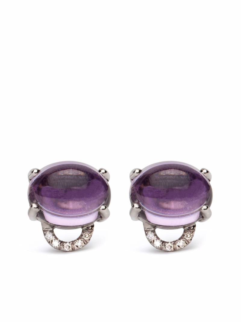 MAVIADA 18kt white gold Marmaris amethyst diamond stud earrings - Silver von MAVIADA