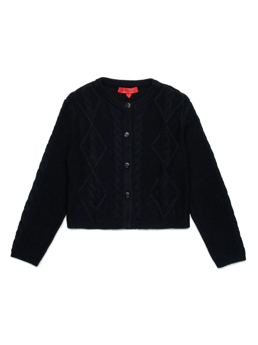 MAX&Co. Kids cable-knit crew-neck cardigan - Black von MAX&Co. Kids