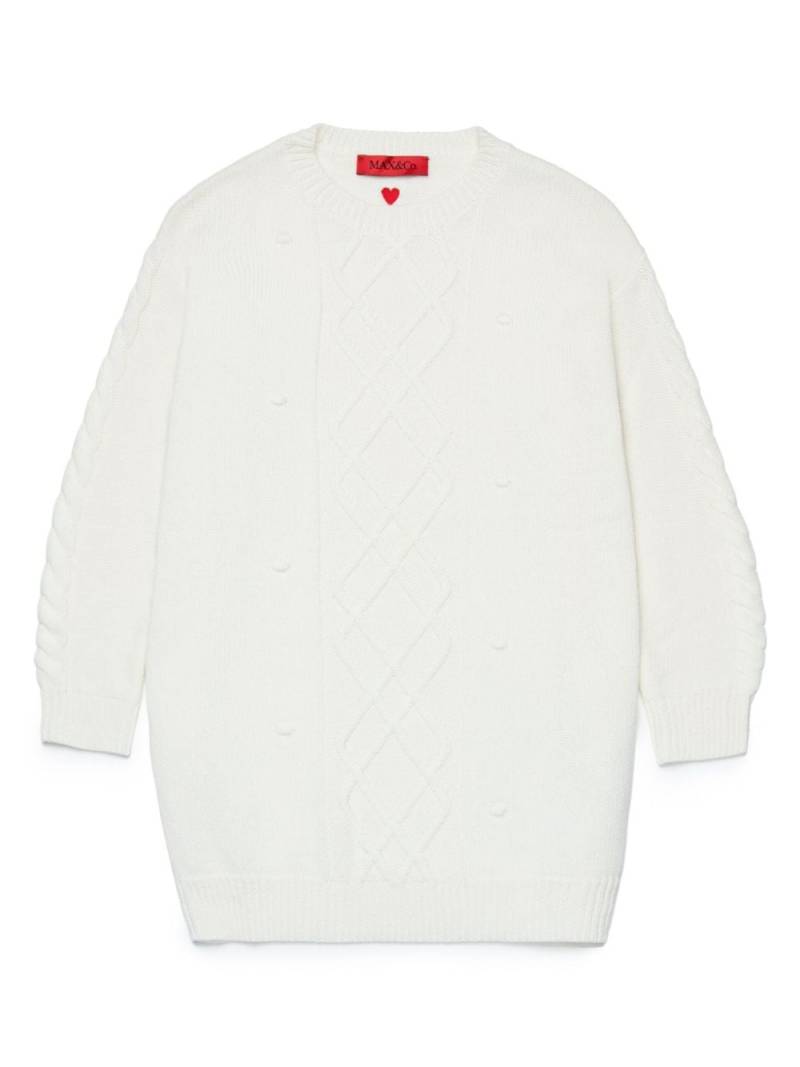 MAX&Co. Kids cable-knit dress - White von MAX&Co. Kids