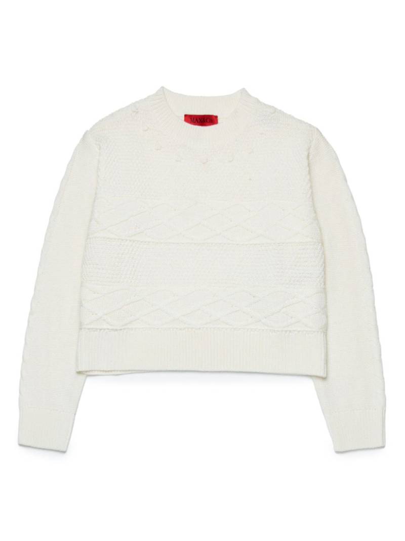 MAX&Co. Kids crew-neck knitted jumper - White von MAX&Co. Kids