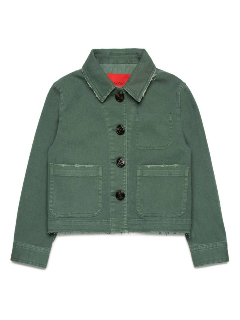 MAX&Co. Kids distressed-finish button-up jacket - Green von MAX&Co. Kids