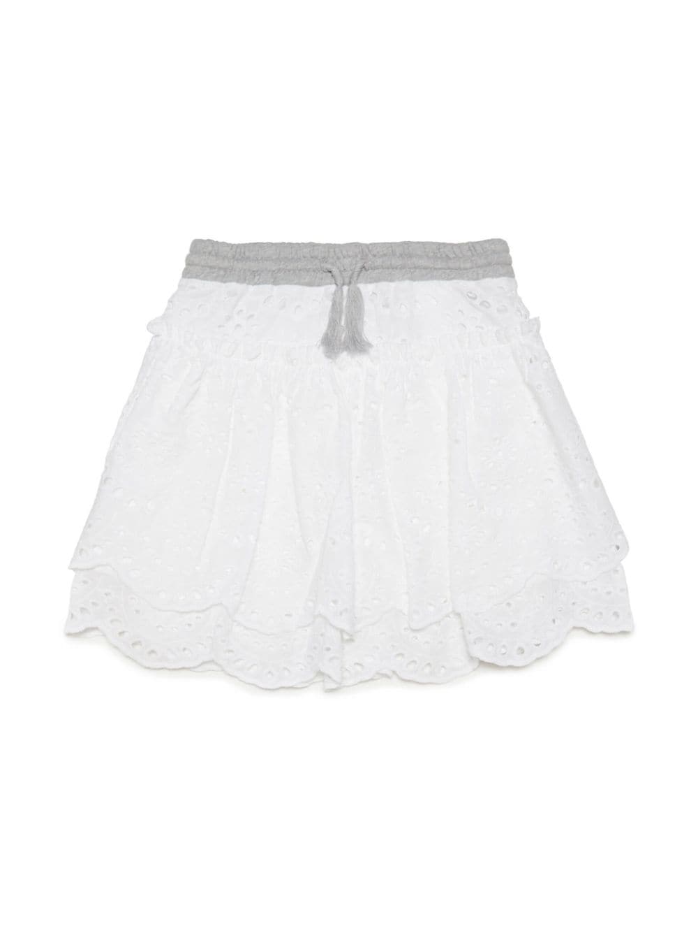 MAX&Co. Kids floral-lace cotton skirt - White