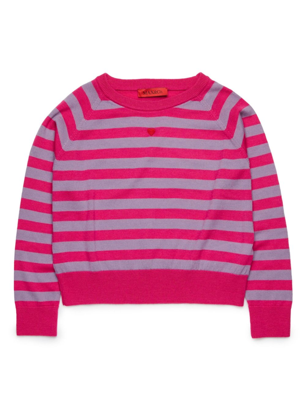 MAX&Co. Kids heart-detail striped jumper - Pink von MAX&Co. Kids