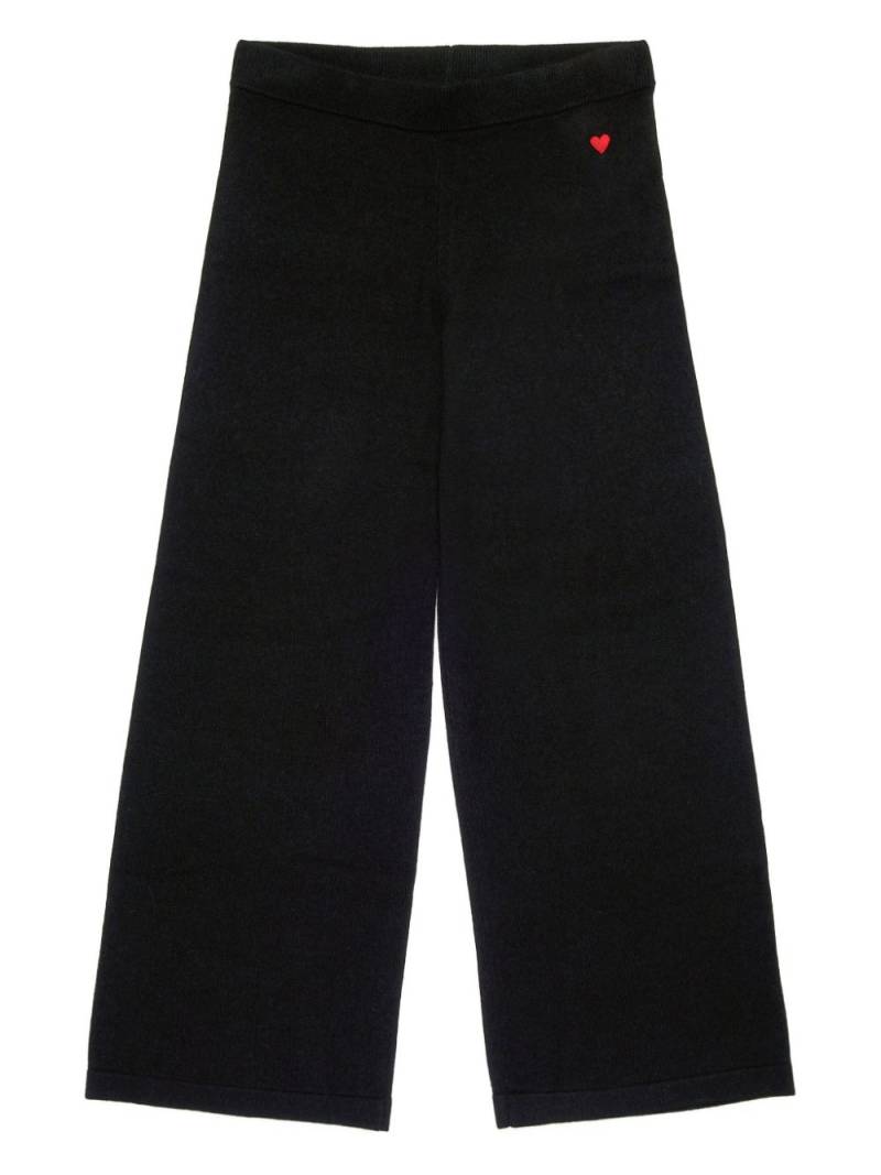 MAX&Co. Kids heart-embroidered wide-leg trousrers - Black von MAX&Co. Kids