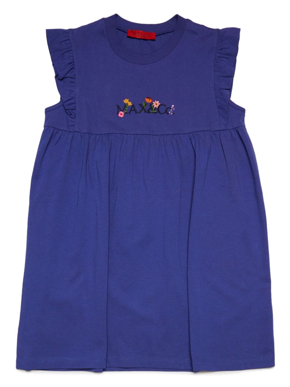 MAX&Co. Kids logo-embroidered cotton dress - Blue von MAX&Co. Kids