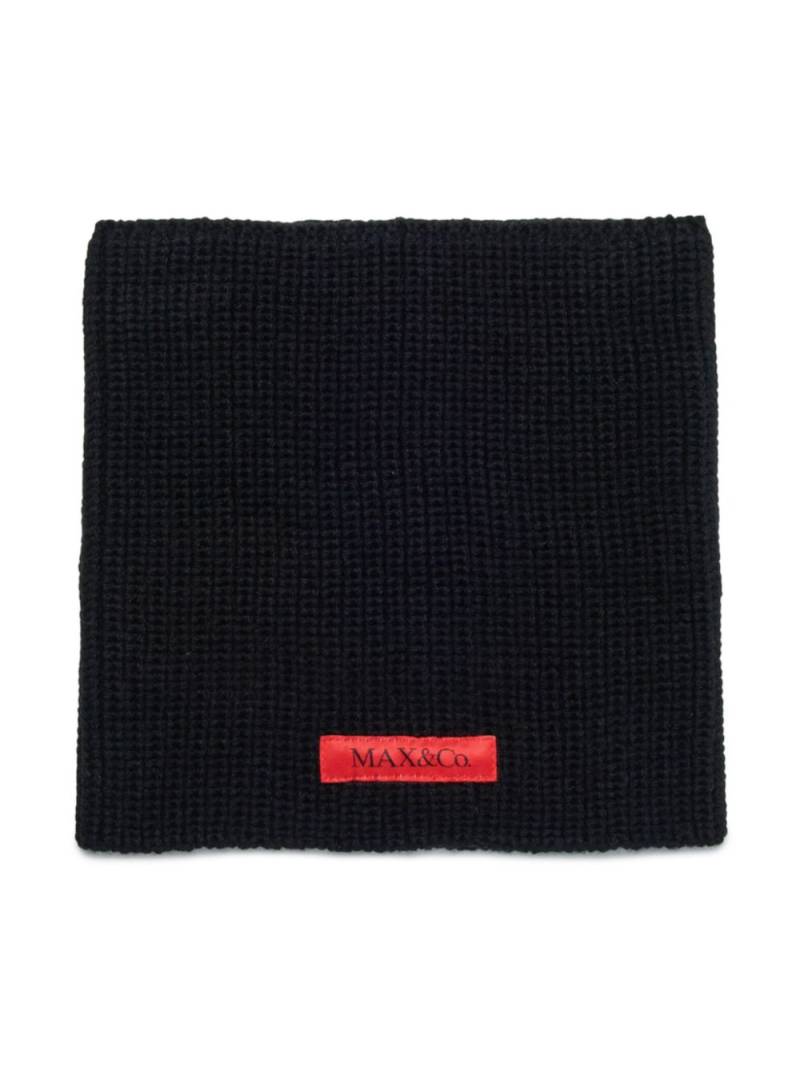 MAX&Co. Kids logo-patch knitted snood - Black von MAX&Co. Kids