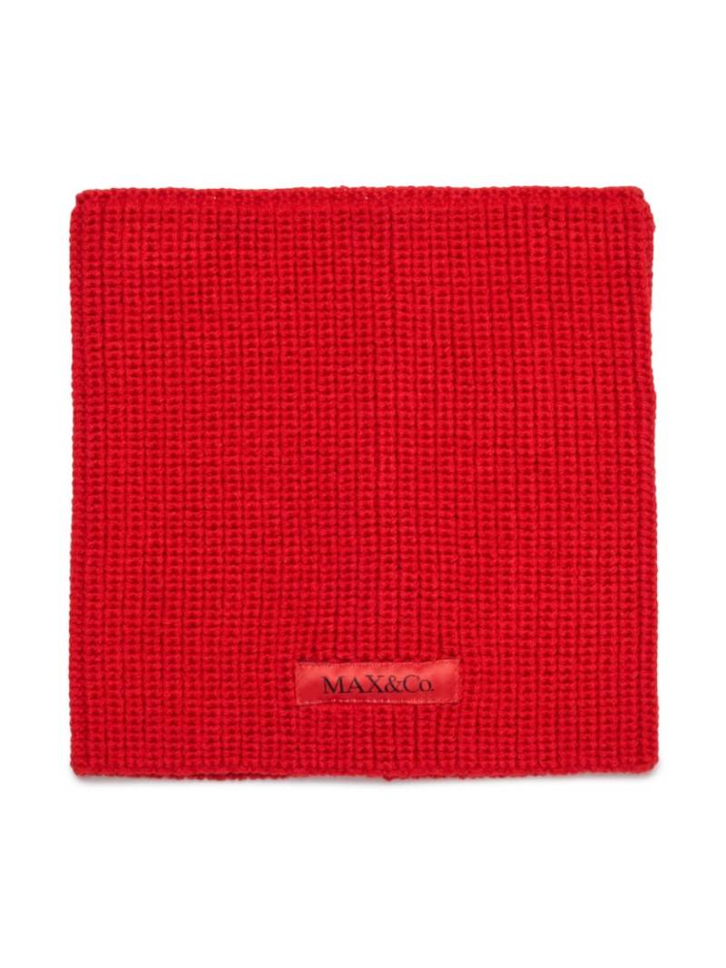 MAX&Co. Kids logo-patch knitted snood - Red von MAX&Co. Kids