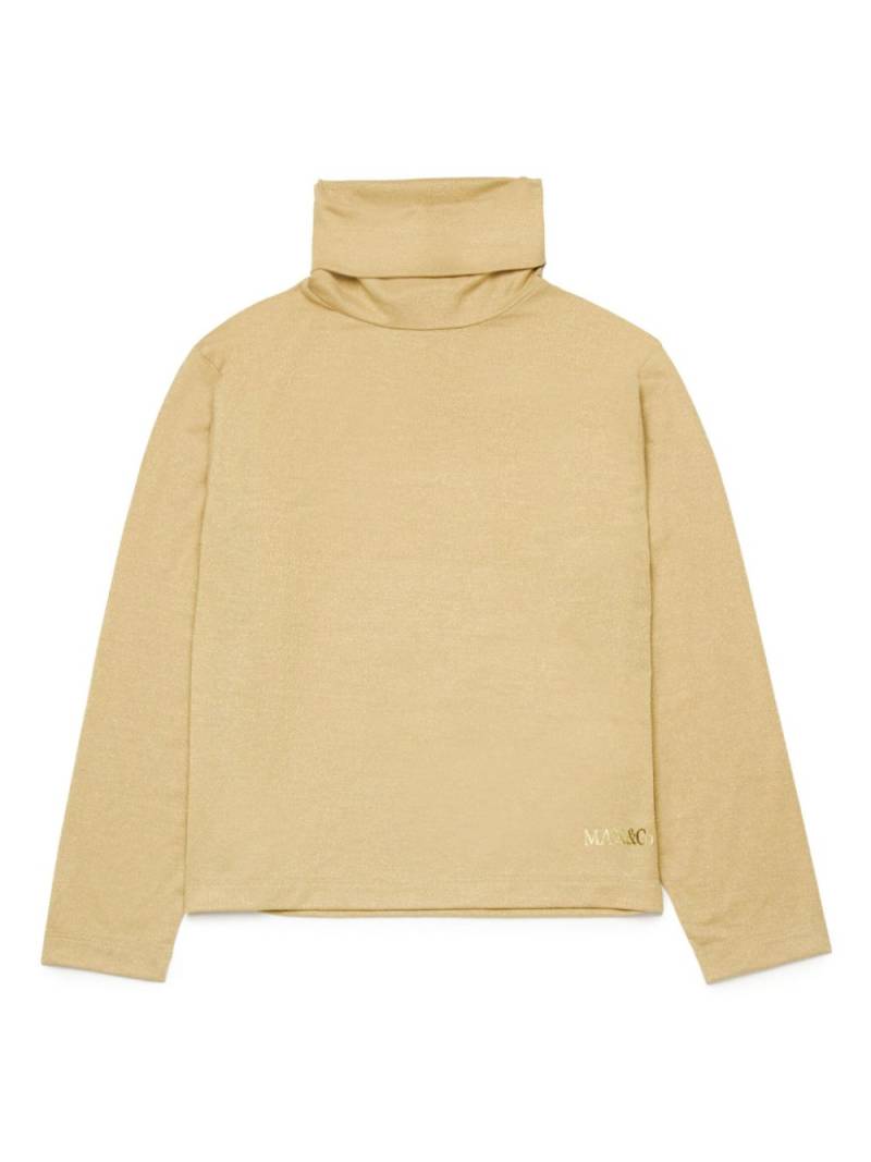 MAX&Co. Kids logo-print lurex roll-neck top - Neutrals von MAX&Co. Kids