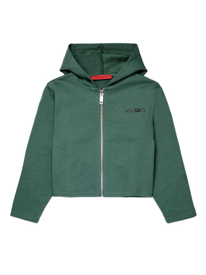 MAX&Co. Kids logo-print zipped hoodie - Green von MAX&Co. Kids