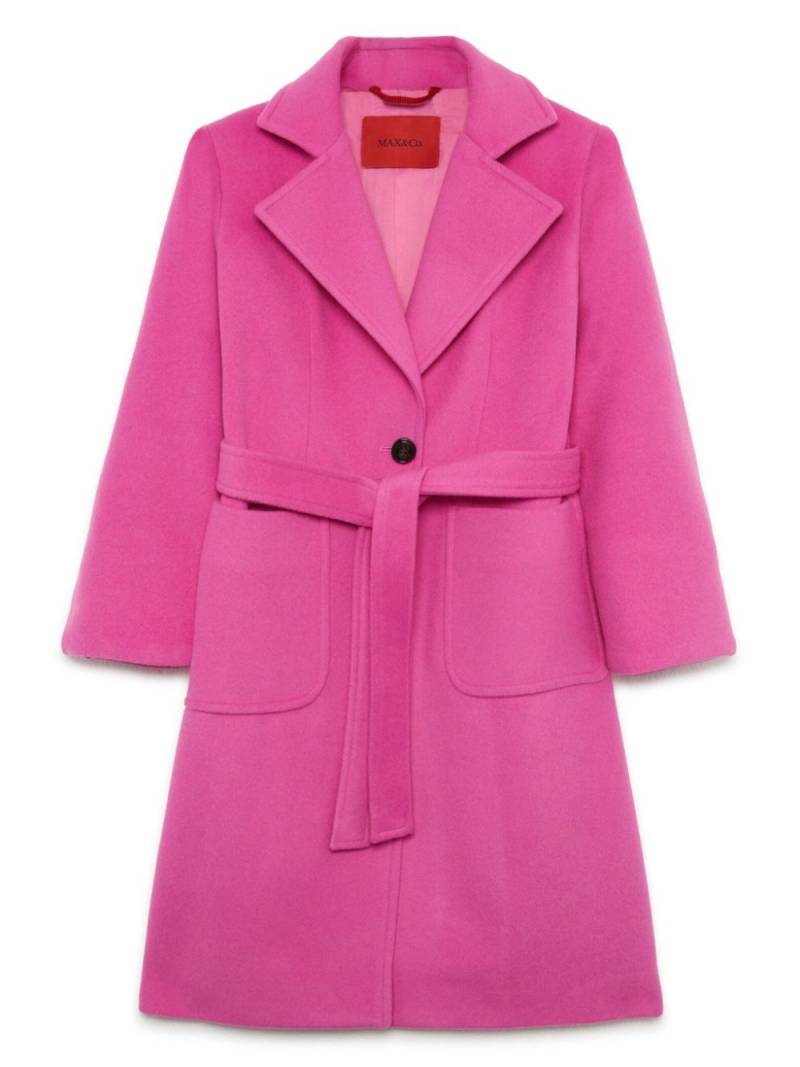 MAX&Co. Kids notched-collar belted wool coat - Pink von MAX&Co. Kids