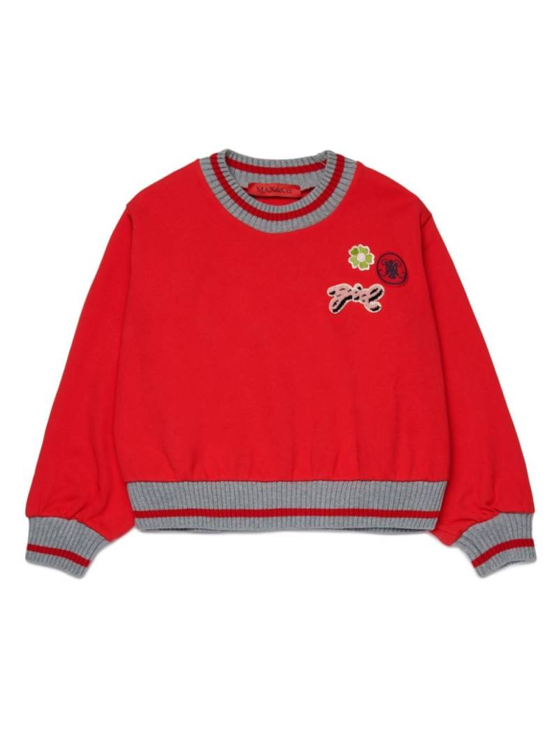 MAX&Co. Kids patch-detail cotton jumper - Red von MAX&Co. Kids