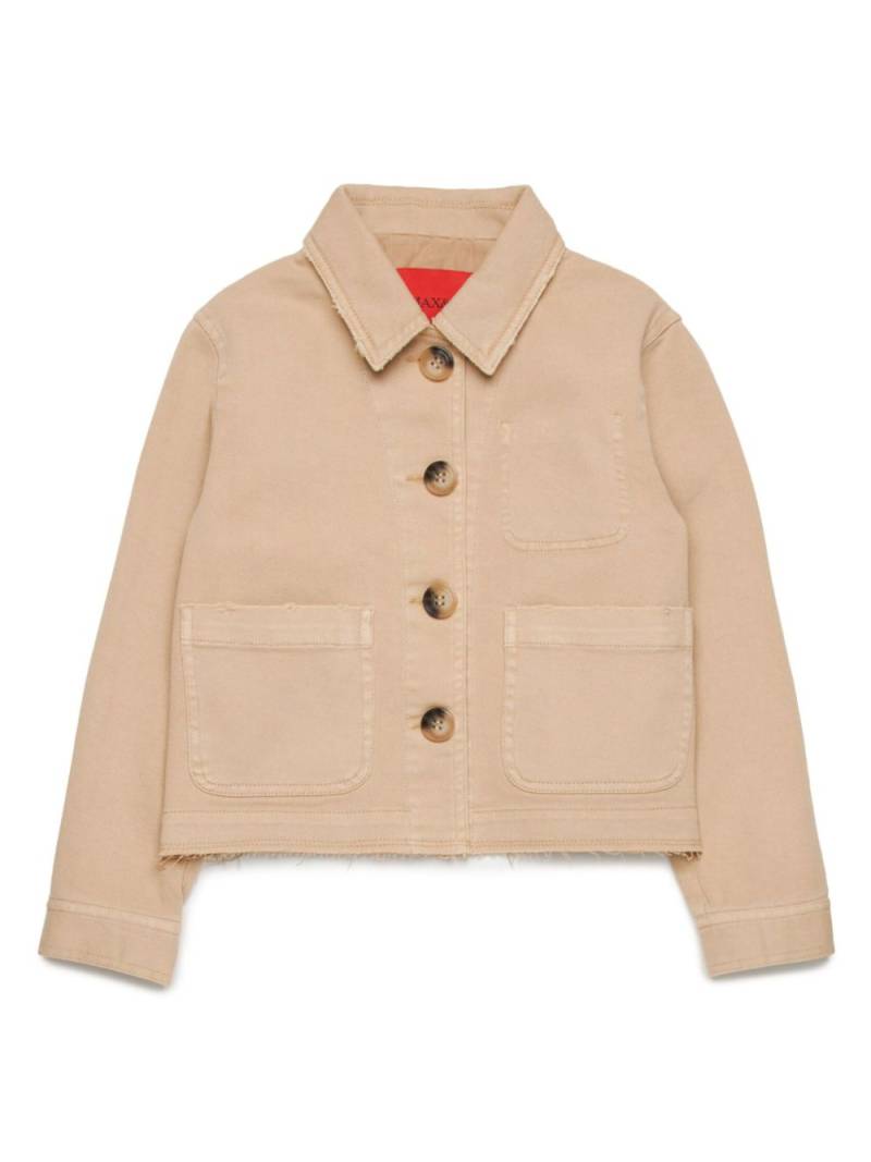 MAX&Co. Kids raw-cut twill shirt jacket - Neutrals von MAX&Co. Kids