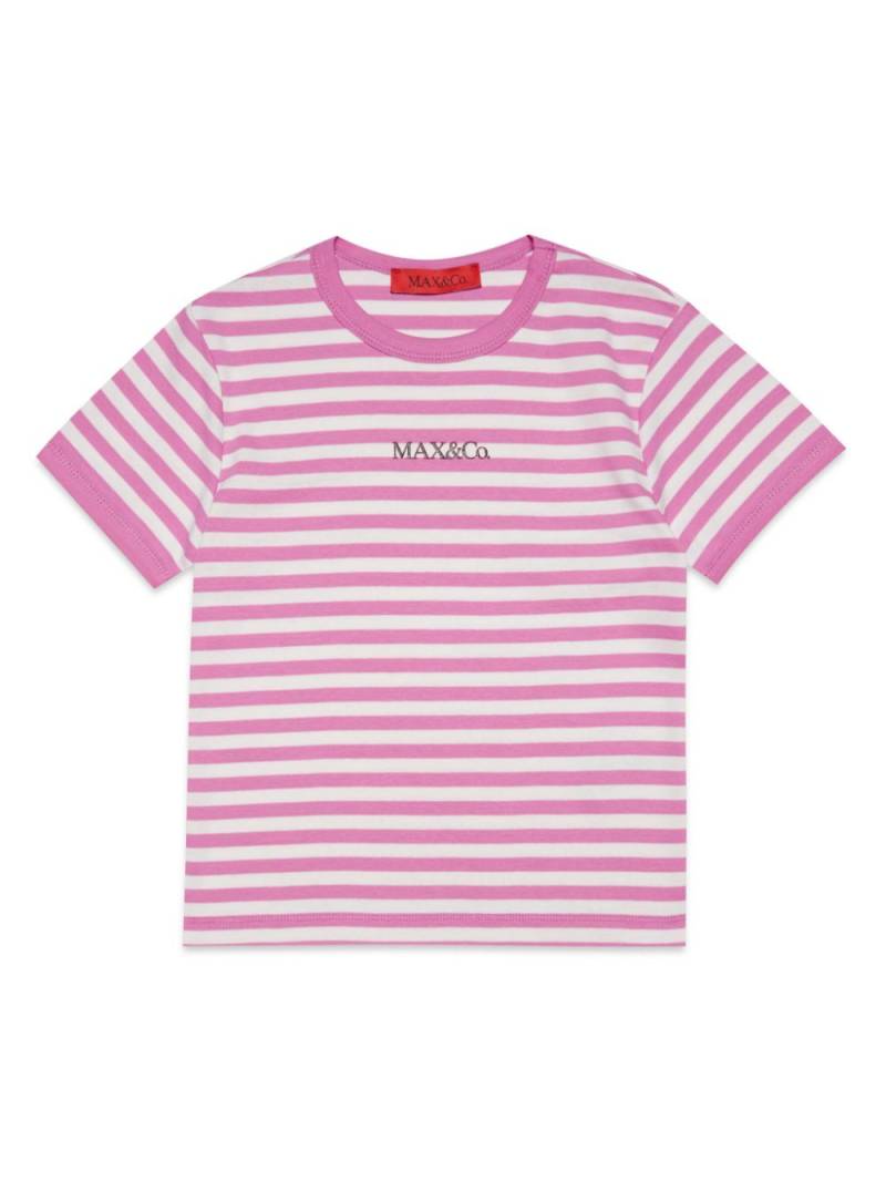 MAX&Co. Kids striped cotton T-shirt - Pink von MAX&Co. Kids