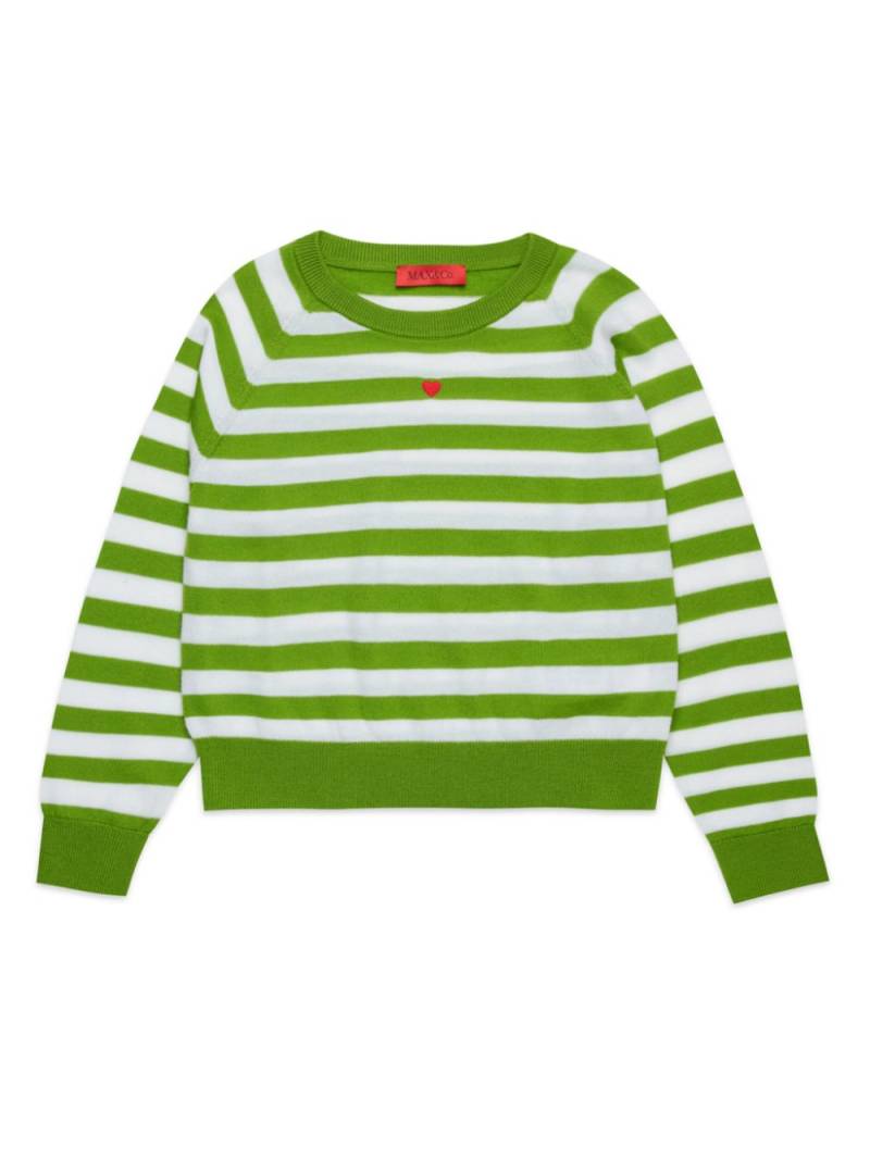 MAX&Co. Kids striped knitted jumper - Green von MAX&Co. Kids