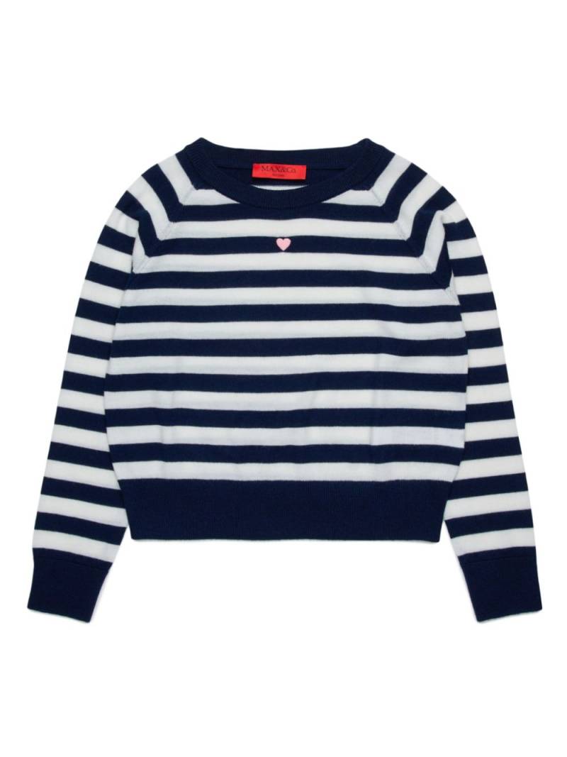 MAX&Co. Kids striped wool sweater - White von MAX&Co. Kids