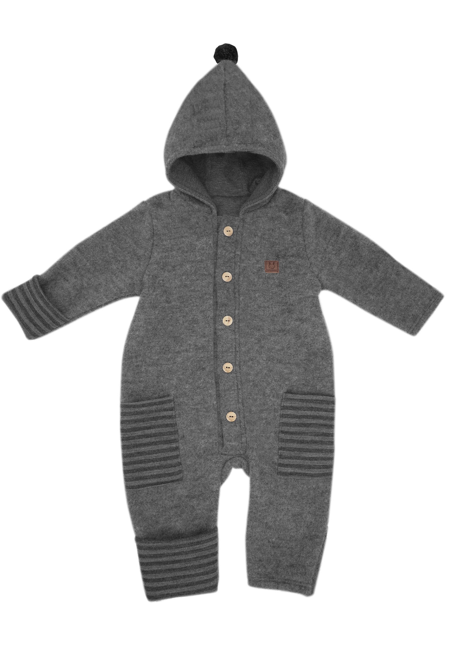 MAXIMO Fleeceoverall »Wollfleece Overall«, mit Zipfelkapuze mit Pompon und Holzknöpfen von MAXIMO