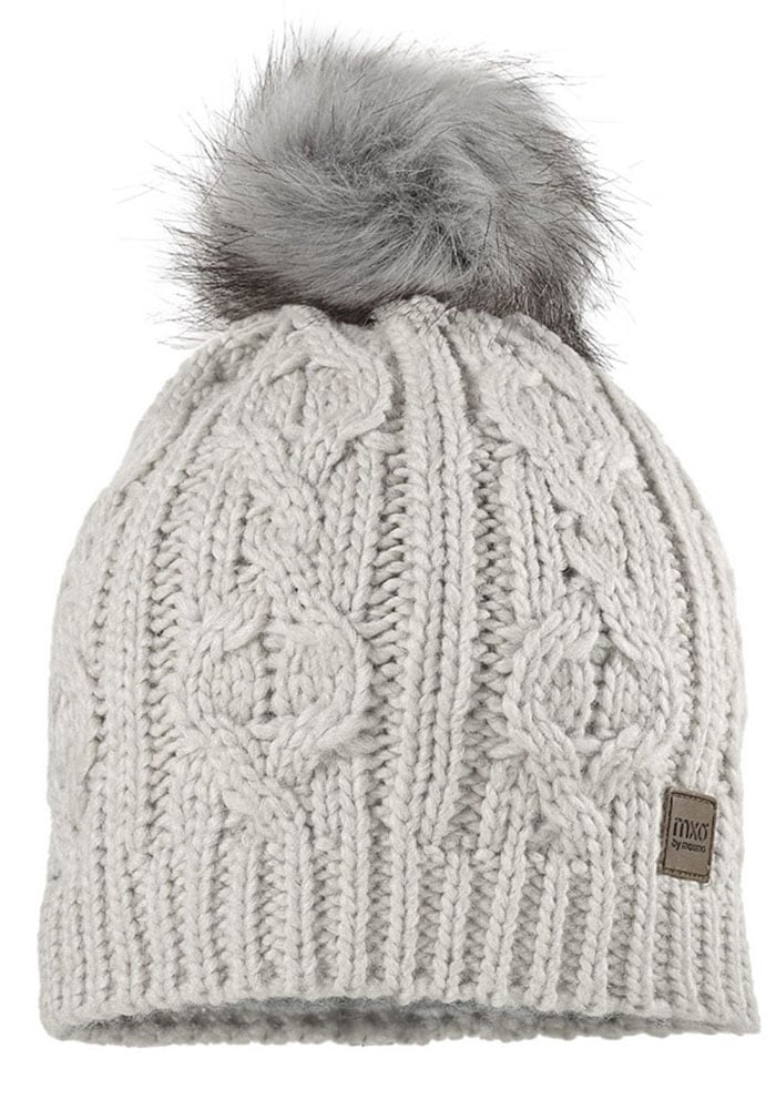 MAXIMO Strickmütze, mit Zopfstrickmuster und FakeFur Bommel MAXIMO Strickmütze, mit Zopfstrickmuster und FakeFur Bommel von MAXIMO
