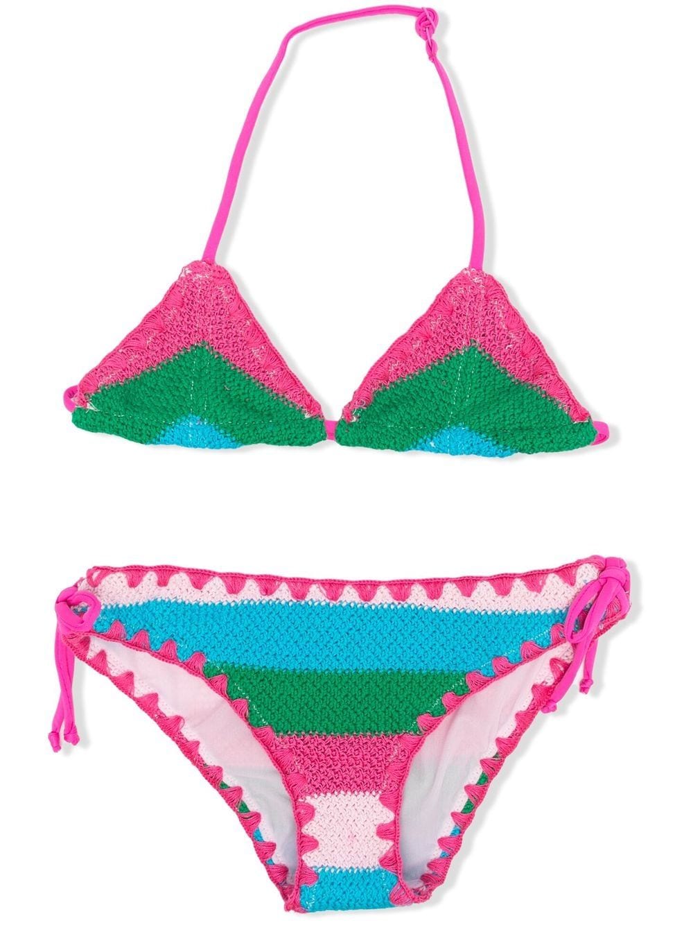 MC2 Saint Barth Kids Holly striped bikini set - Pink von MC2 Saint Barth Kids