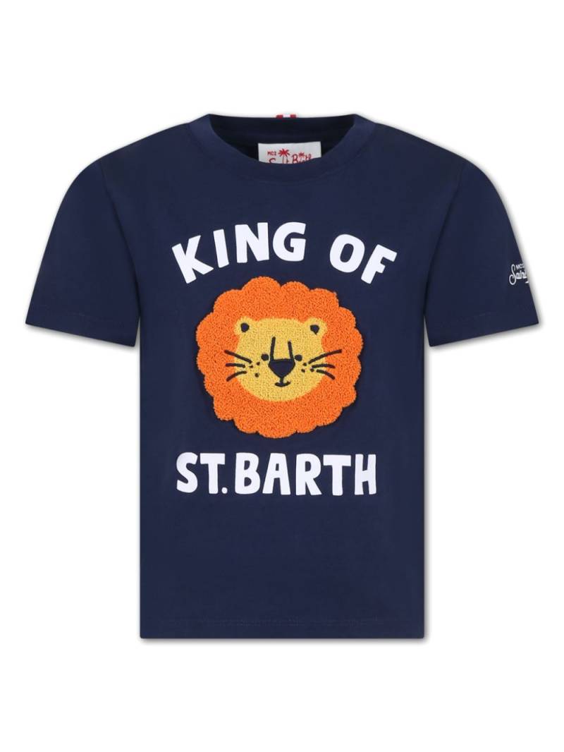 MC2 Saint Barth Kids King of St. Barth-print cotton T-shirt - Blue von MC2 Saint Barth Kids