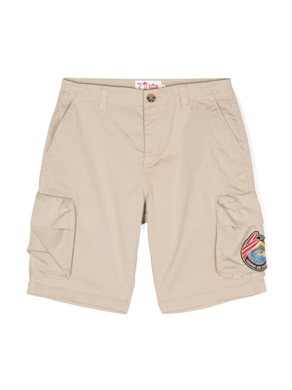 MC2 Saint Barth Kids Kronos gabardine-weave shorts - Neutrals von MC2 Saint Barth Kids